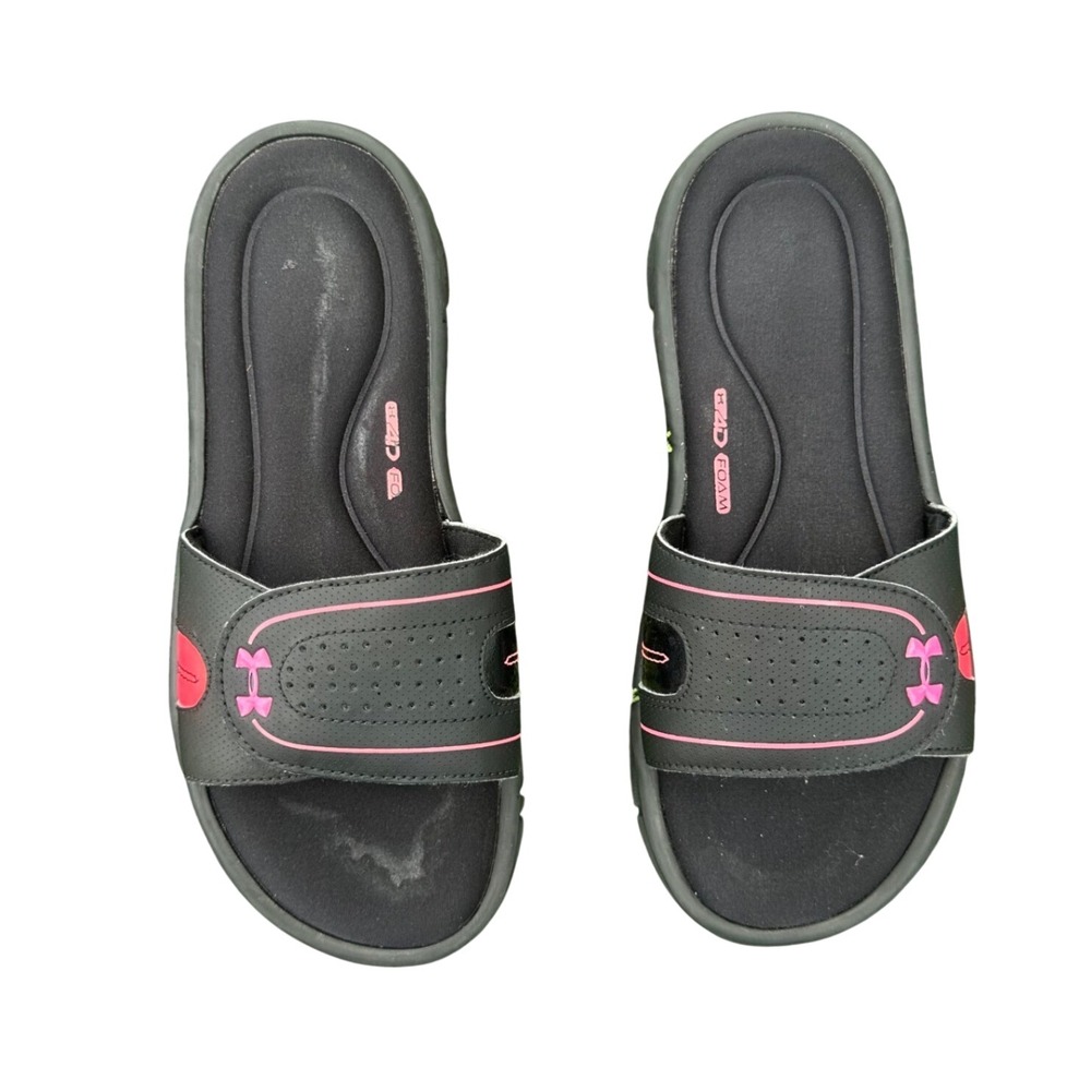 Under Armour Ignite VII Women's Slide Sandals Size 8 Black Pink